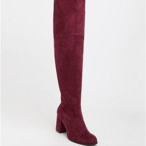 Torrid Berry color sz 11.5 Block Heel Over The Knee Boot wide calf maroon new
